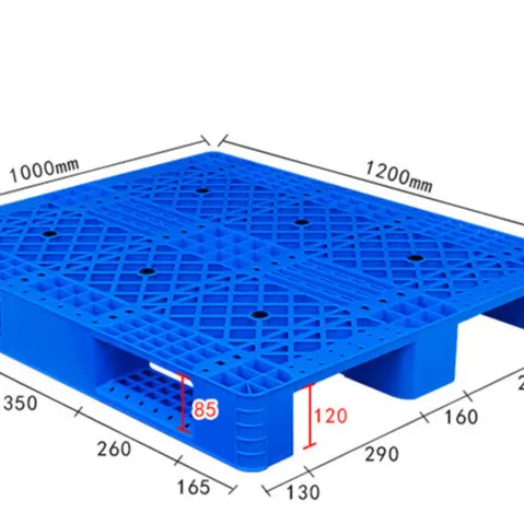 Palete plástica de superfície plana forte único deck paletes plásticas resistentes