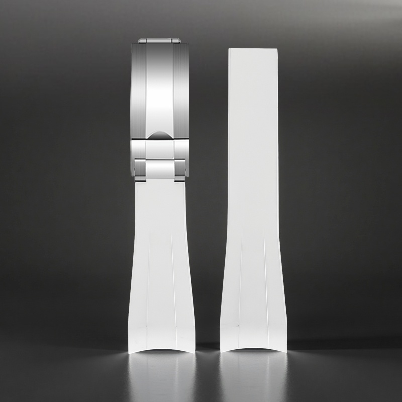 Hebilla blanca y plateada