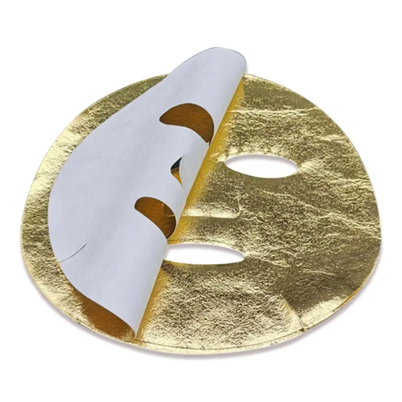 Masque facial en tissu feuille d'or 24K absorption d'eau supérieure composite tissu séparé masque facial sec doré feuille de masque non tissé en papier