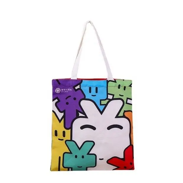 KAISEN-Bolsa de algodón multicolor con logotipo personalizado, plegable, ecológica, para llevar, bolsa de lona de compras de repuesto para publicidad