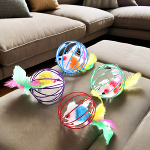 Surtido de juguetes para gatos, túnel para gatos de peluche, hierba gatera, pluma de pez, varita, ratón esponjoso, bolas y campanas hechas de plástico - Product Image 5