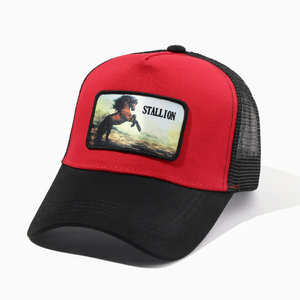 Red + black brim
