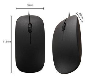 Ultra sottile 3D 1200dpi cablato Mouse ottico di alta qualità Mouse incandescente Mouse USB per PC portatile da ufficio Mouse con cavo fotoelettrico