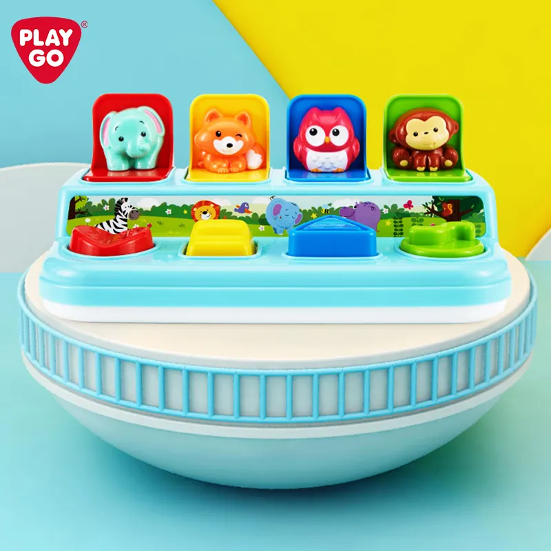 Playgo Pop & hoạt động bất ngờ trẻ sơ sinh và trẻ mới biết đi học nút động vật giáo dục cho trẻ em chơi đồ chơi