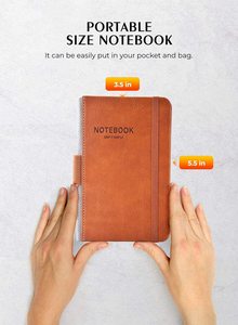 Mini Journal <strong>Notebook</strong> Thick Lined Paper <strong>Small</strong> <strong>Notebook</strong> Pocket <strong>Notebook</strong> with Inner Pockets Cover Letter <strong>Embossing</strong> Design - Product Image 3