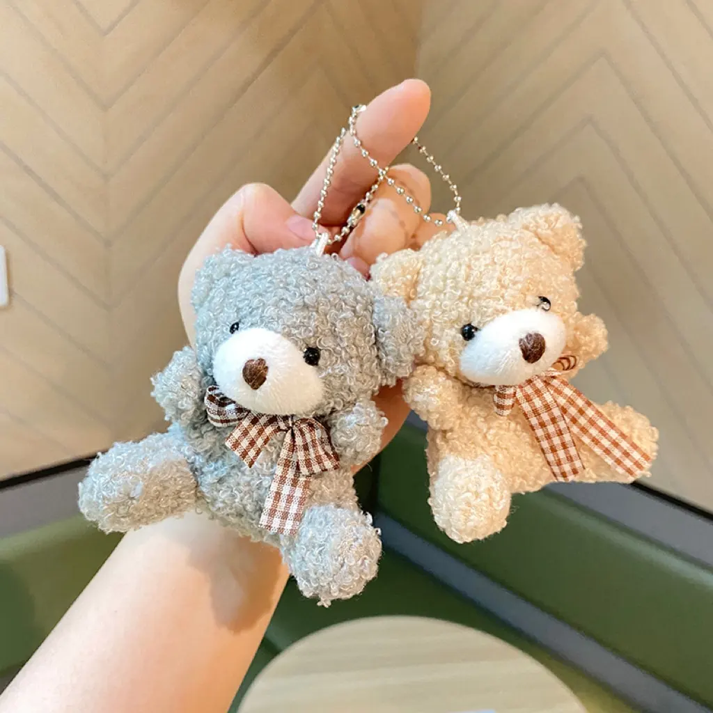 Benutzer definierte Bär Plüsch Schlüssel bund Kuscheltier Rucksack Clip Mini Plüsch mit Schlüssel anhänger Puppe Peluches Teddybär Schlüssel bund