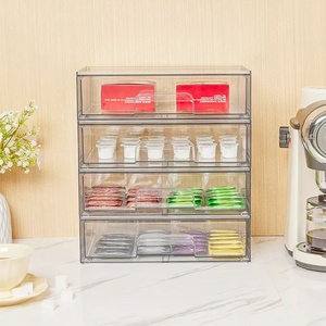 Clear Acrylic <strong>Stackable</strong> Storage System Modular Desktop Organizer Bins Drawers for Cosmetics/Files, Custom <strong>Display</strong> Cabinet - Product Image 1