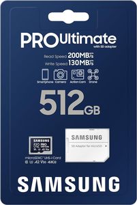 Samsung PRO Ultimate 64 ถึง 512GB microSDXC 200 MB/s 4K UHD UHS-I Class 10 U3 V30 A2 การ์ดหน่วยความจํา + อะแดปเตอร์ใช้งานร่วมกับ 2024 - Product Image 4