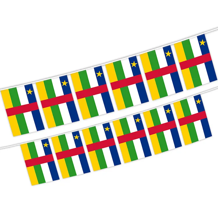 Tela de poliéster para decoración de fiesta de cumpleaños, bandera de la República Central Africana, Antillas, tela nacional, decoración de festival