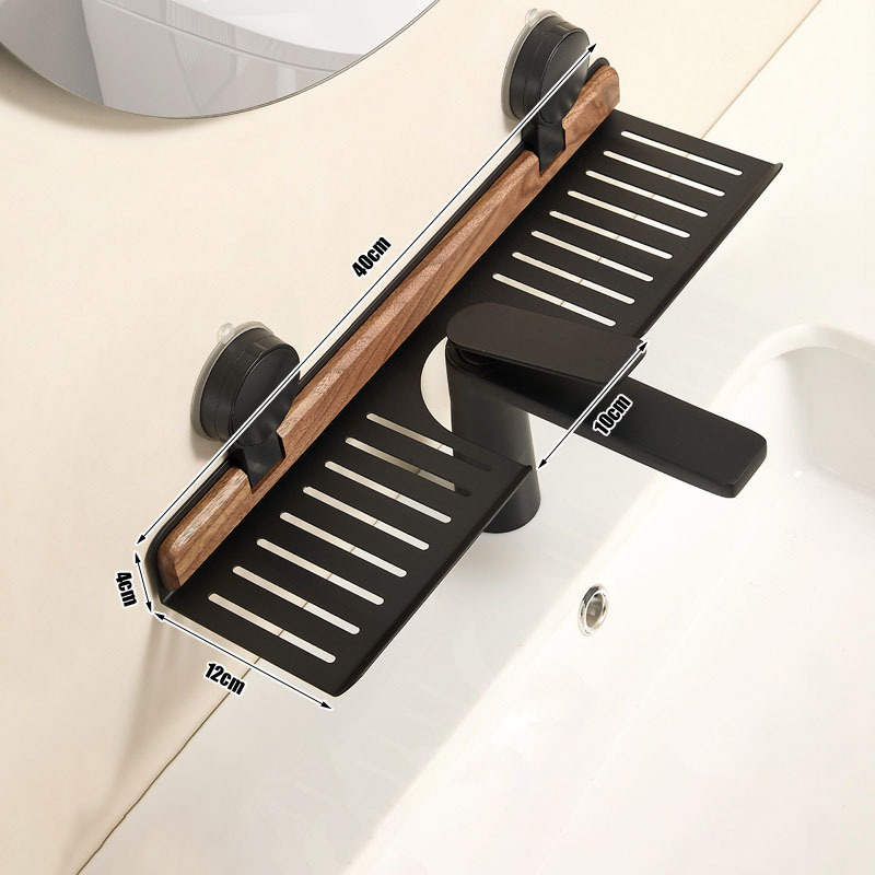 Support de robinet à ventouse noyer-noir 50cm