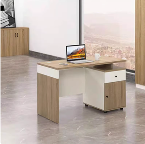 Mesa de mostrador de oficina independiente moderna con cajones de casillero Diseño clásico Personal de madera Taller de computadoras Banco de trabajo de oficina - Product Image 1