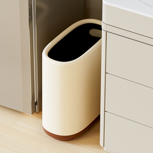 Bote de basura de plástico, inodoro doméstico estrecho, ahorrador de espacio, cubo de basura, contenedor de basura de doble capa - Product Image 4