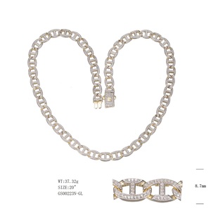 โซ่เพชรแนวห้องปฏิบัติการไมอามี่แบบห่วงโซ่คิวบาทอง14K เครื่องประดับฮิปฮอปปรับแต่งได้น้ำหนักเบากลวงลิงค์คิวบา - Product Image 2