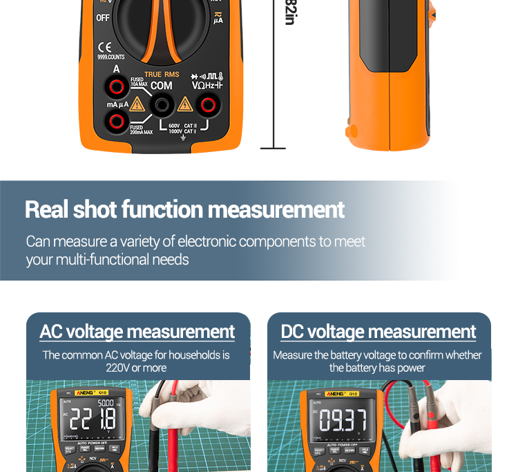 ANENG Q10 Pro Digital Multimeter 9999 Professional Tester Multimetro True RMS Analog DIY Transistor NCV Testers Lcr Meter