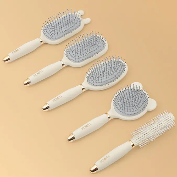 Wholesale Plastic Airbag Massage Comb Anti Static Long Hair Curling Fluffy Multiple Shapes Oval Rabbit Curly Hair Comb