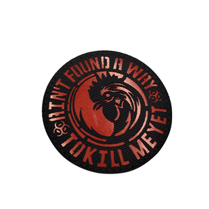 Funny Letter Custom Red Color Reflective IR AINT FOUND a <strong>WAY</strong> to KILL ME yet Round Patches Stick <strong>on</strong> Clothing Hat - Product Image 4