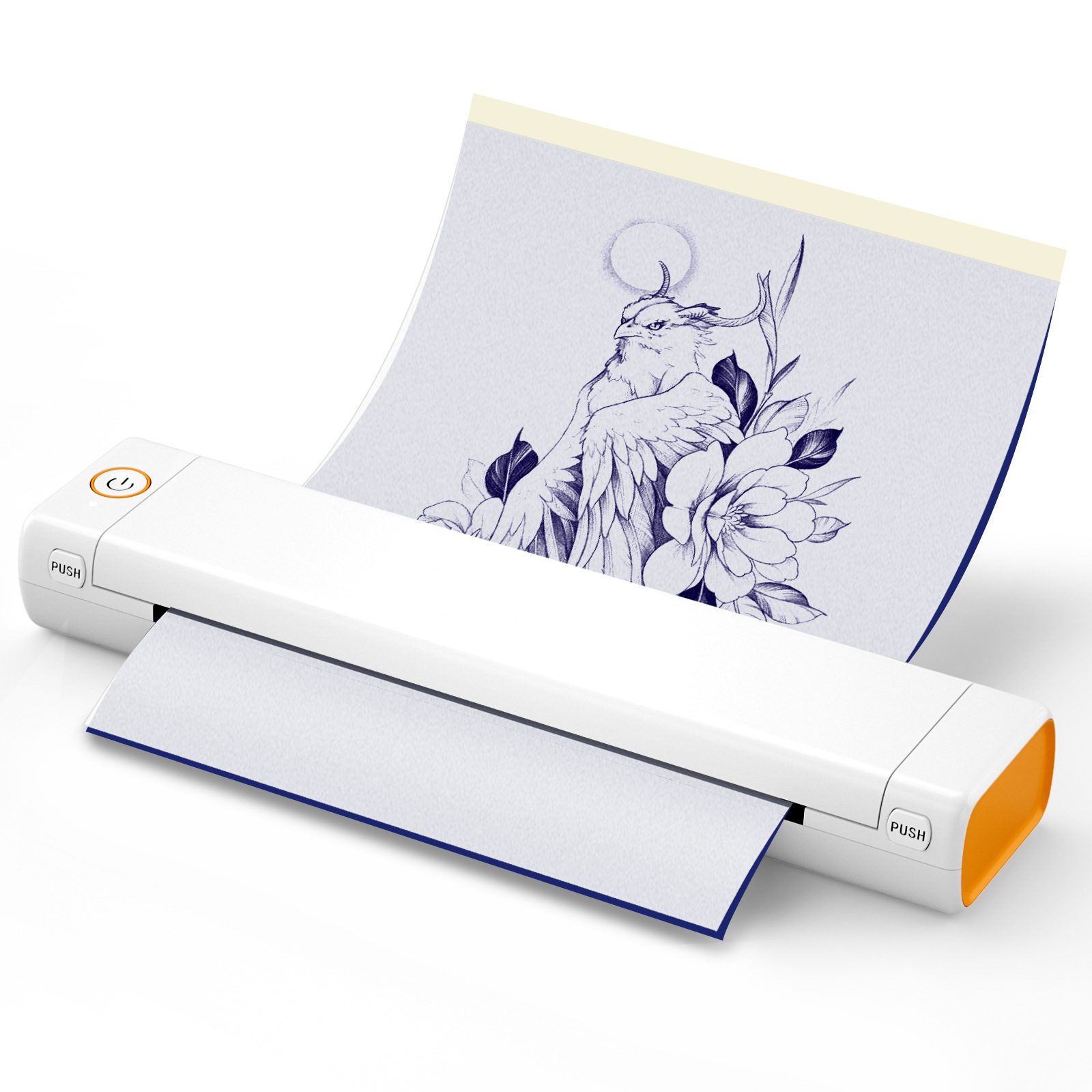 Tatuaje blanco y naranja