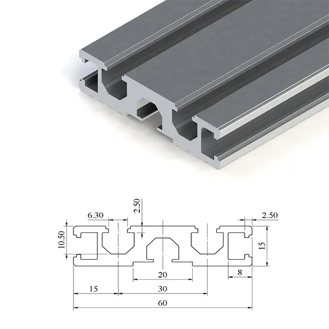 CNC T slot table perfil de aluminio 1080 tslot Ranura en T de aluminio extruido