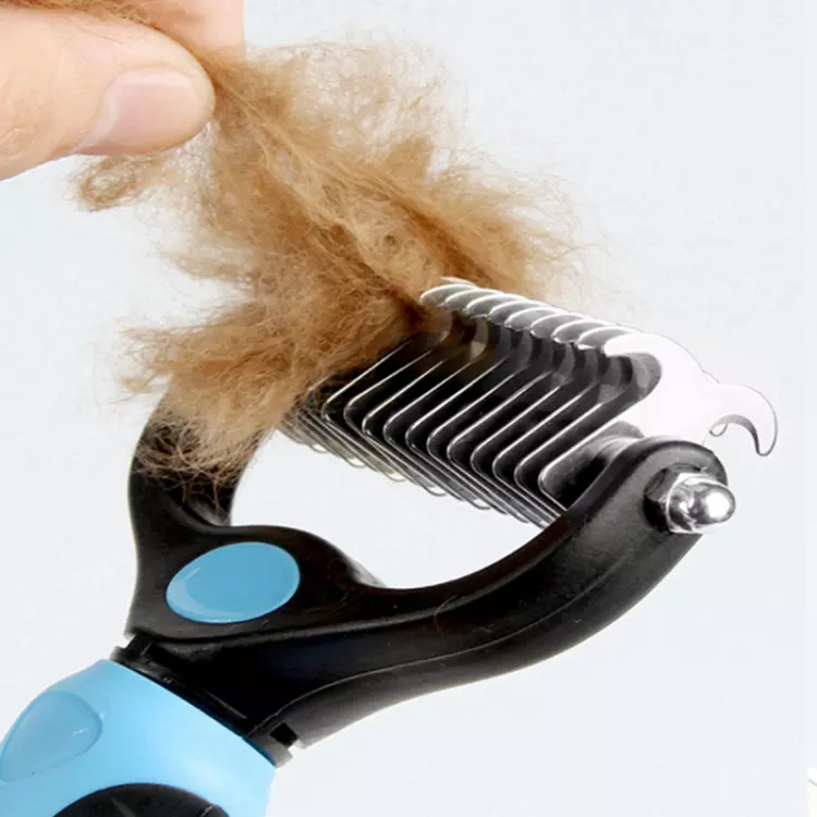 Double Sided Shedding Dematting Undercoat Rake Dog Hair Comb, Cat Dog Hair Remover Brush Pet Grooming Brush Deshedding