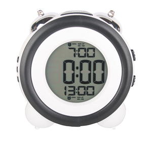 Reloj Despertador con campanas gemelas de metal, reloj de mesa LCD Digital, reloj de escritorio multifunción, luz trasera para dormir pesada - Product Image 3