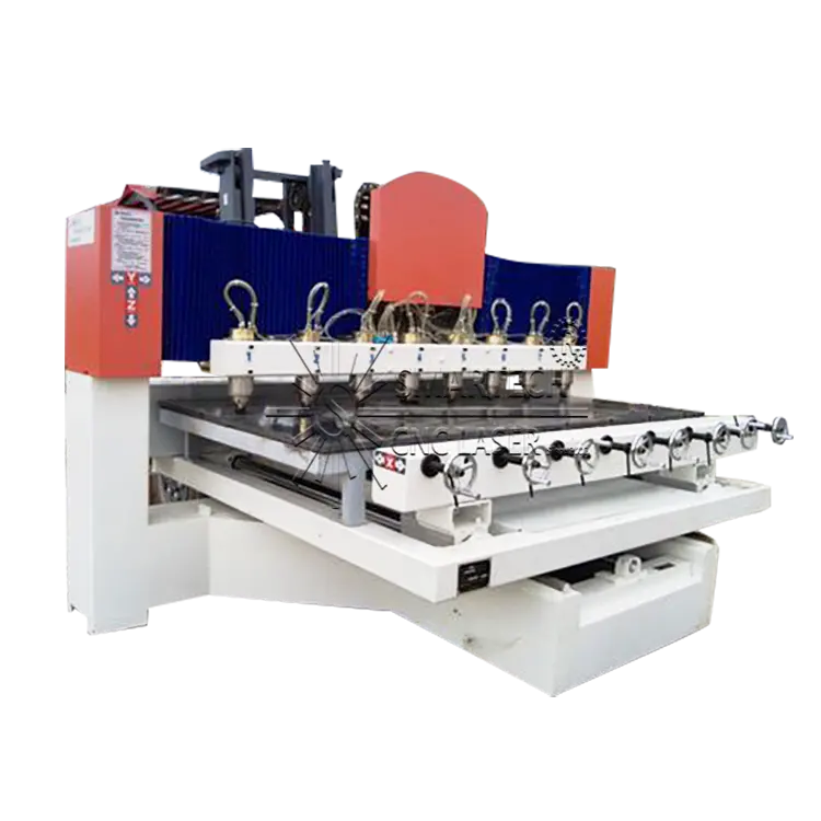 New arrival 3D Multi Heads Woodworking CNC Router Machine With 8 Rotaries for decorative furniture