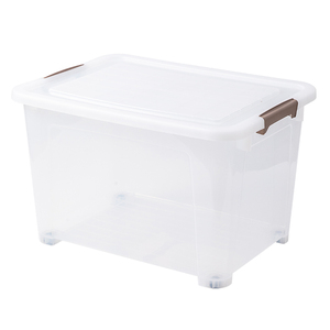 透明现代设计矩形聚丙烯塑料储物盒5种尺寸可堆叠家用杂物箱 - Product Image 1