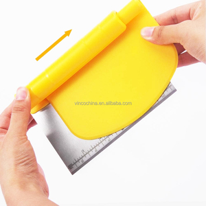 Băng ghế dự bị scraper & Chopper 2 pcs thép không gỉ bột scraper Pastry scraper bánh pizza và bột cắt với quy mô đo - Product Image 2