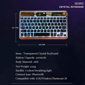 Mini teclado Multimedia inalámbrico para iPad iOS/Android/Windows Tablet PC Teléfonos inteligentes con interfaz USB Retroiluminación Nuevo producto - Product Image 4