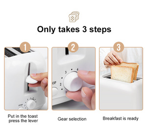 750W 2 Slice Bread Toasters 6 Gears <strong>Temperature</strong> <strong>Control</strong> Toaster Breakfast Maker Machine Kitchen Cooking Appliances - Product Image 3