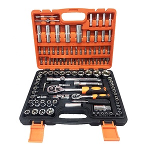 <strong>Box</strong> <strong>Wrench</strong> 108PCS Socket Set with Ratchet <strong>Handle</strong> Portable Plastic <strong>Box</strong> 1/4&quot;, 1/2&quot; CRV 108PCS Mechanics Tool Set