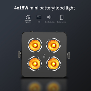 4x18W RGBWA UV 6IN1 Battery Operated <strong>LED</strong> Par Light <strong>2</strong>.4G Wireless DMX Control Mini Party Light for Theme Parks - Product Image 4