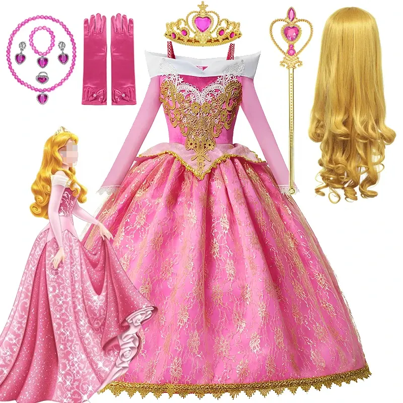 Disfraz DE LA Bella Durmiente para Niña y Niña, Disfraz de Aurora, Cosplay, Princesa, Rapunzel, Froze, Elsa, Cind, Ropa de Fiesta, 2-12 Años