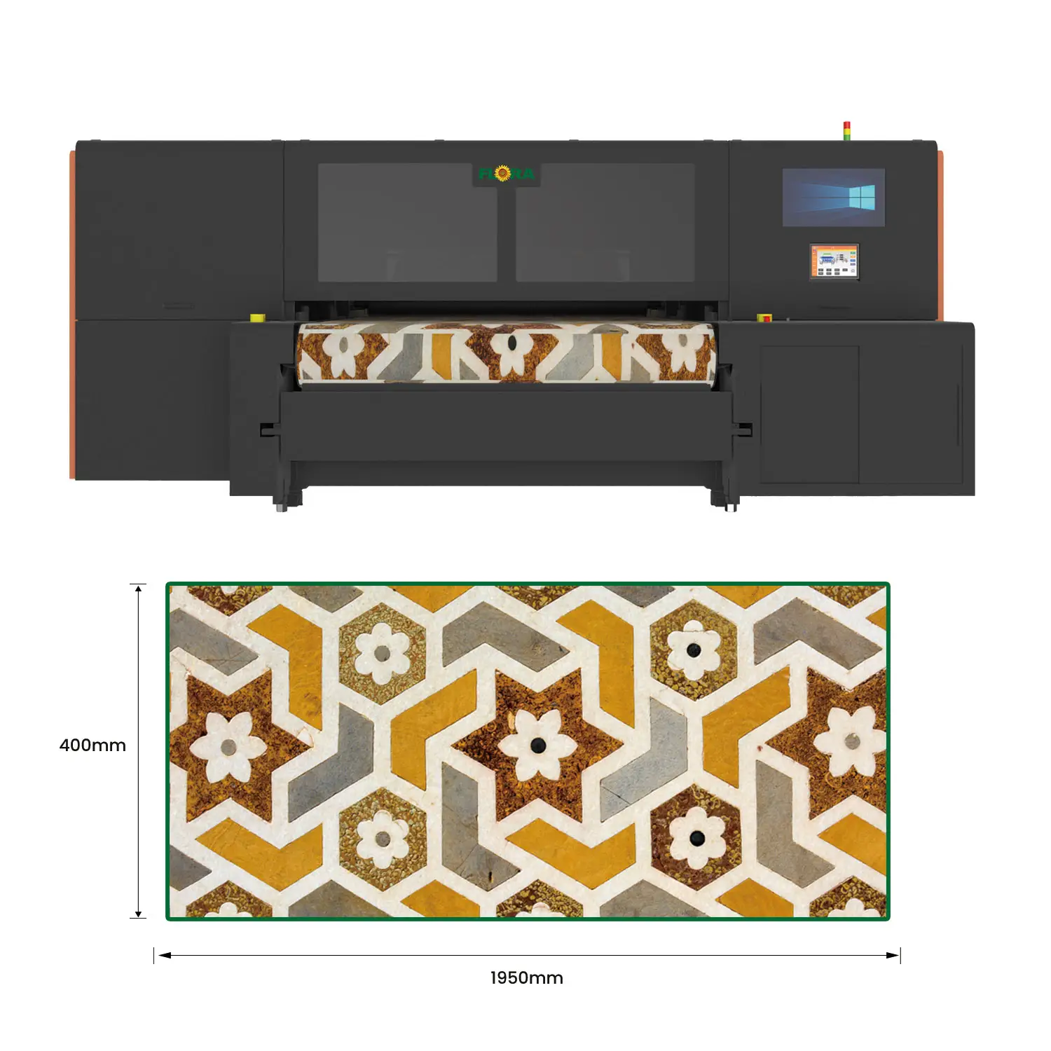 Flora 2400Dpi 1.9M Breed Formaat Digitale Textiel Drukmachine S3200 Spot Uv Printer Voor Textiel Katoen, Linnen, Zijde Stof