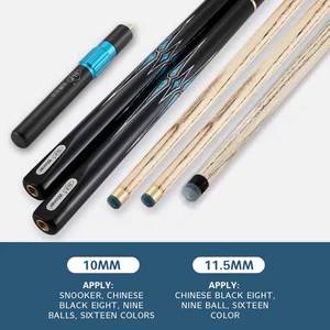 SLP Snooker Cue genişletici ve deri işaret çantası ile 3/4 eklemli el yapımı turkuaz kakma - Product Image 4