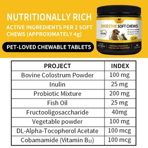 Huisdieren Spijsverterings Zacht Kauwt & Probioticum Bevordert Spijsverteringsenzymen Voor Constipatie Stimuleren Darmen Voor Honden En Katten - Product Image 5