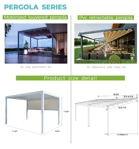 Foshan alüminyum bioclimatica gazebo otomatik geri çekilebilir metal louvre pergola fiyat için restoran - Product Image 2