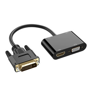 全高清1080P DVI至HDMI VGA适配器DVI至hdmi vga 2合1适配器，适用于电脑高清电视显示器扬声器 - Product Image 3