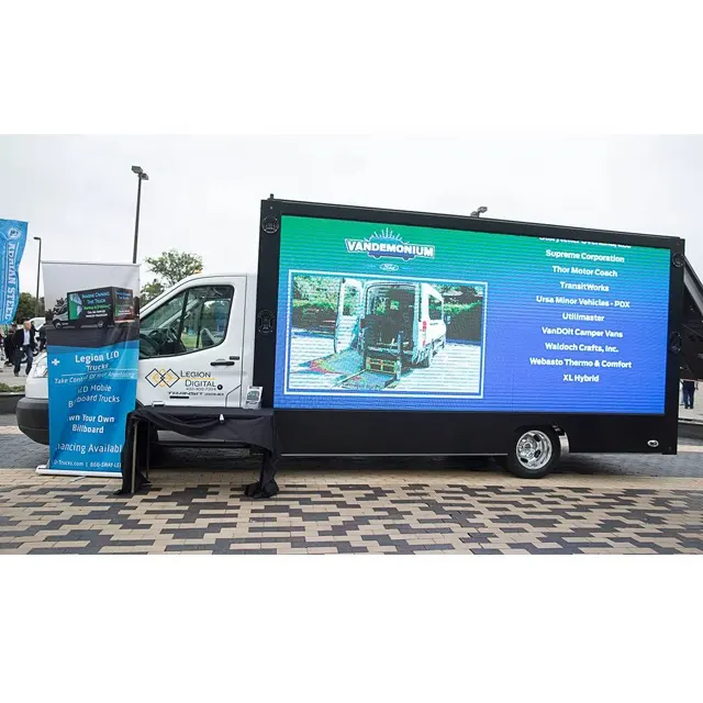 מלא צבע HD דיגיטלי לוח מודעות סימן חיצוני נייד משאית P6 P8 P10 פרסום Led מסך ואן/קרוואן/רכוב משאית led תצוגה