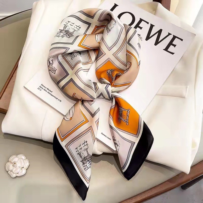 Pair orange grey pony 70 square-70cm-70cm