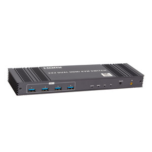 Conmutador KVM USB 3,0 8K 60HZ, HDMI dual para Macbook 2 ordenadores, compartir 1 Juego, ratón, teclado, monitor, conmutador KVM USB con mando a distancia