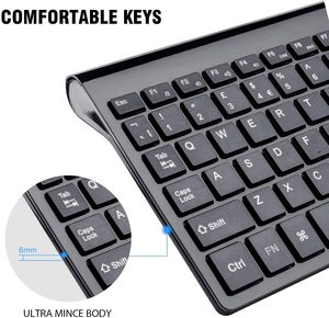 Directo de fábrica Ultra-Delgado 2,4 Ghz Teclado inalámbrico y ratón Combo Set Ergonómico Oficina Essentials Slim Mini Productos en stock