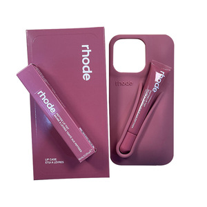 Luxury Silicone <strong>Rhode</strong> Mobile Phone Cases with Lip Gloss Lipstick Holder Compatible with for IPhone11 12 13 14 15 16 Pro <strong>Max</strong> Plus