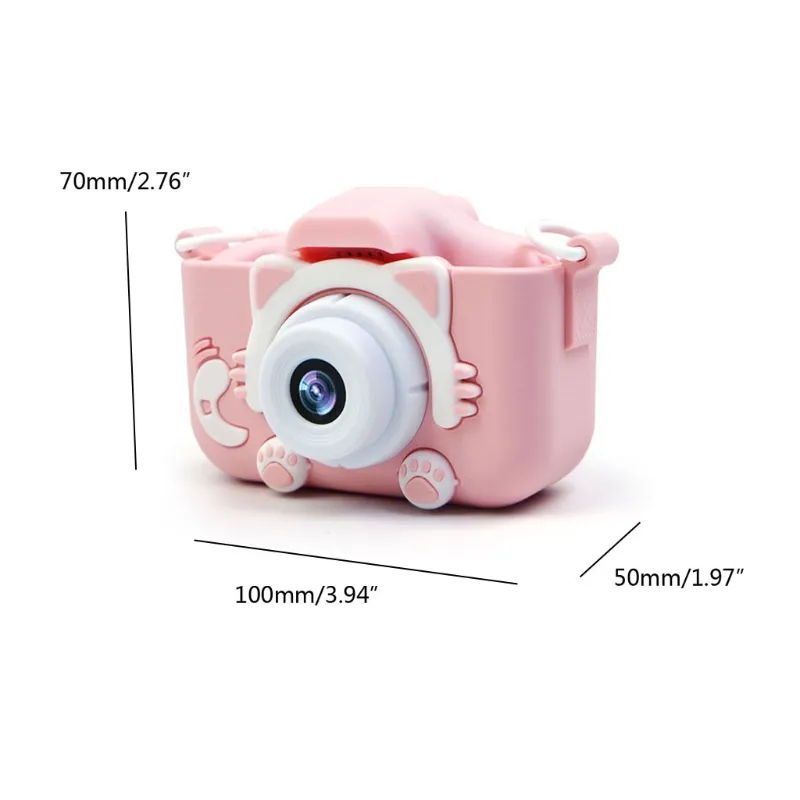 Prezzo a buon mercato 2 pollici Mini simpatico cartone animato bambini giocattoli macchina fotografica all'aperto fotografia con copertura in Silicone