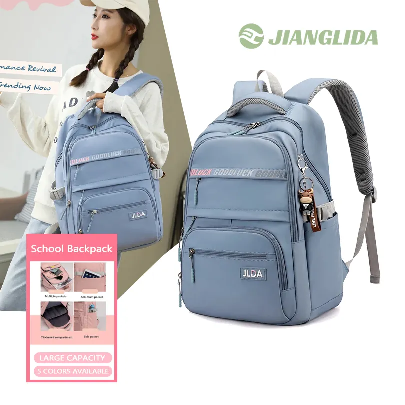 JIANGLIDA high quality light school backpack waterproof book bag chinese online markets latest new models school bag for girl