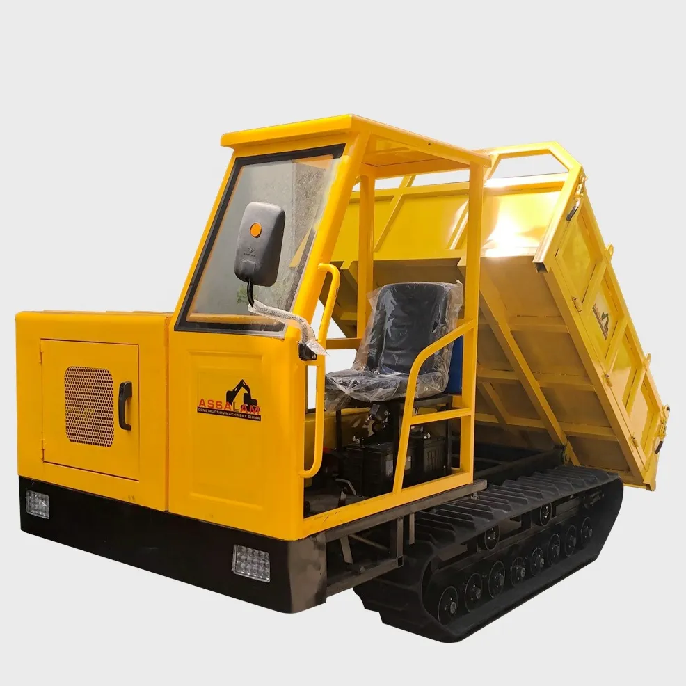 Hydraulic Tipping Backhoe Loader Mini Dumper Dump Truck Crawler Transporter with CE