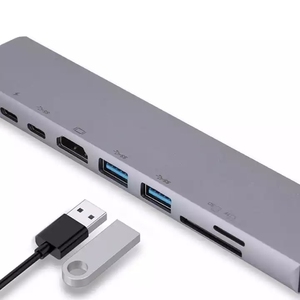 8合1扩展器适配器SD TF读卡器c型usb 3.0对接，用于计算机多功能USB集线器 - Product Image 6