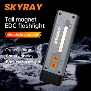 Đầy Màu Sắc Xách Tay Edc Ngọn Đuốc Phẳng Loại C Có Thể Sạc Lại Mỏng Đèn Pin Hợp Kim Nhôm Cơ Thể Túi Clip Cho Cắm Trại Chạy Cưỡi - Product Image 2