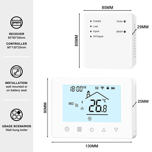 Programma di progettazione moderna termostato manuale con Controller di temperatura Touch Screen per riscaldamento a Gas termostato Smart Wifi - Product Image 2