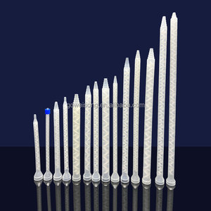 13-24 miscelatore statico stampato a iniezione monouso 1:1 miscelatore con ugello di miscelazione adesivo epossidico in plastica giallo e blu miscelatore statico - Product Image 1