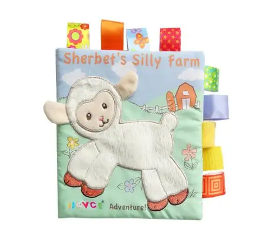 Custom Make Animal Monkey Owl Dog giocattoli per neonati giocattoli educativi per bambini libri di stoffa per bambini giocattolo per sonagli per libri in tessuto per neonati